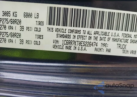 2014 Ram 1500 Express from USA, damaged, VIN 1C6RR7KT0ES226474